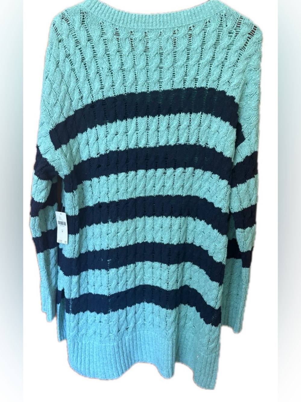 NWT Anthropologie Pilcro Cable Knit Striped Longline Med. Sweater- $128 RETAIL! - Picture 2 of 5